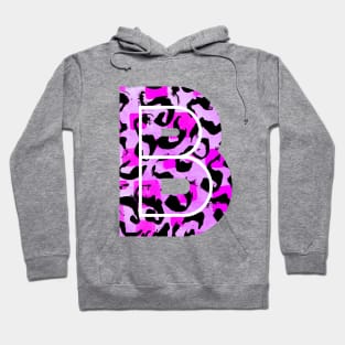 Abstract Letter B Watercolour Leopard Print Alphabet Hoodie